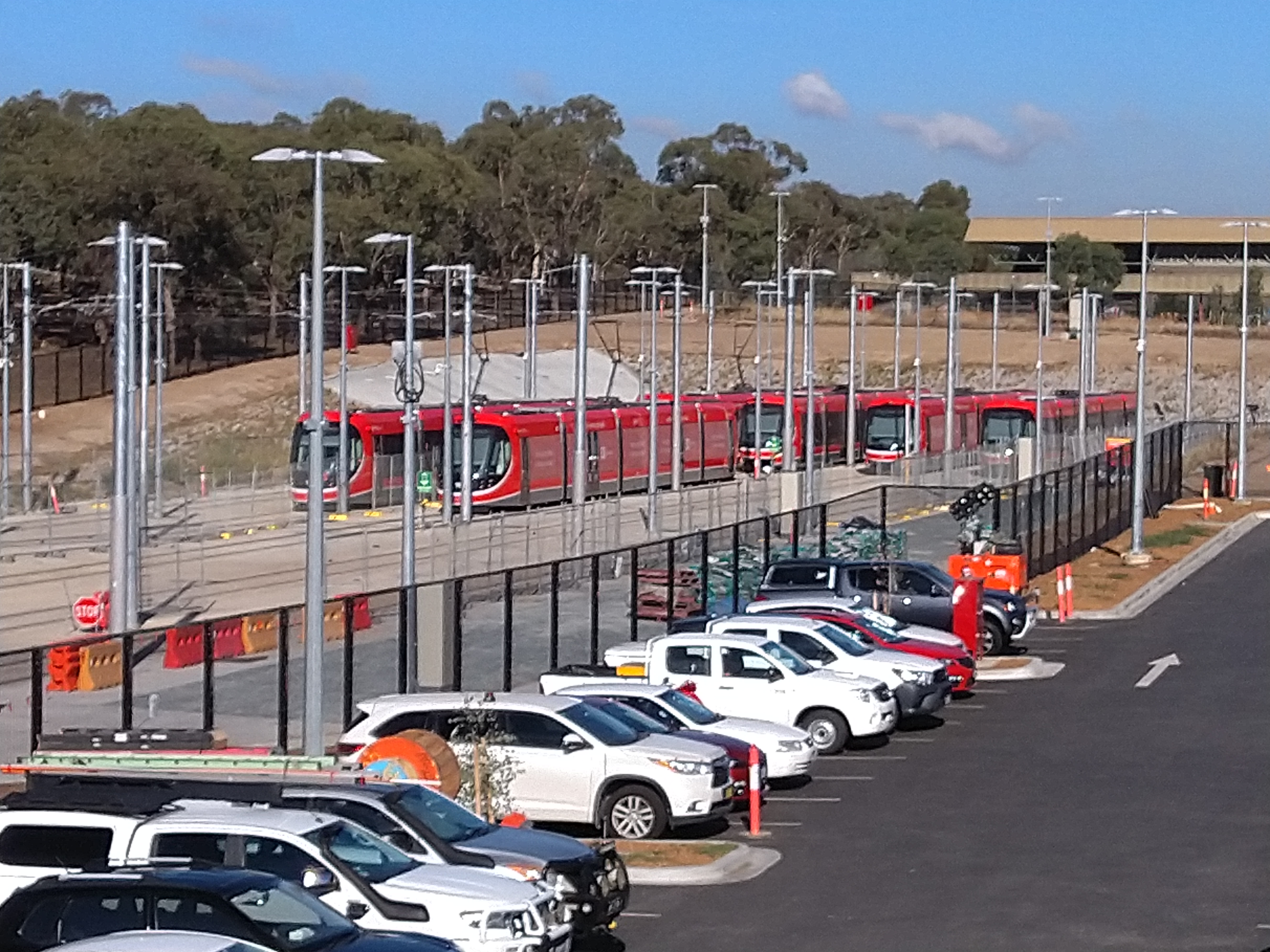 Canberra Metro Mitchell Depot light rail vehicle railyard.